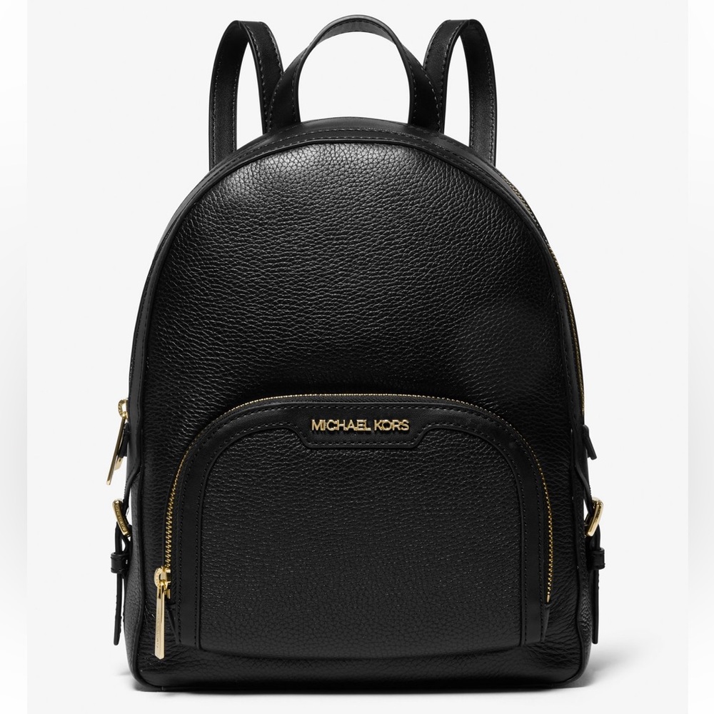 Michael Kors Jaycee Medium Backpack in black pebbled leather